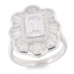 Inel din argint  cu pietre Cubic Zirconia Incolor