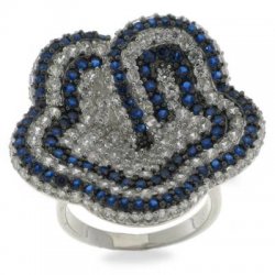 Inel din argint  cu pietre Cubic Zirconia Incolor, Cubic Zirconia Albastru
