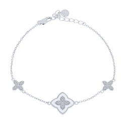 Brățară din argint  cu pietre Cubic Zirconia Incolor, Finift