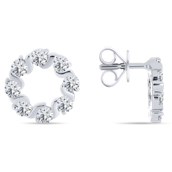 Cercei Pusete din argint  cu pietre Cubic Zirconia Incolor