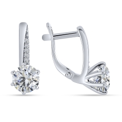 Cercei din argint  cu pietre Cubic Zirconia Incolor