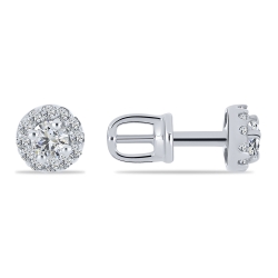 Cercei Pusete din argint  cu pietre Cubic Zirconia Incolor