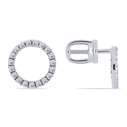 Cercei Pusete din argint  cu pietre Cubic Zirconia Incolor