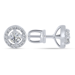 Cercei Pusete din argint  cu pietre Cubic Zirconia Incolor