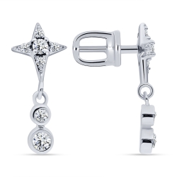 Cercei Suspendați din argint  cu pietre Cubic Zirconia Incolor