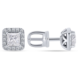 Cercei Pusete din argint  cu pietre Cubic Zirconia Incolor