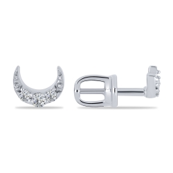 Cercei Pusete din argint  cu pietre Cubic Zirconia Incolor