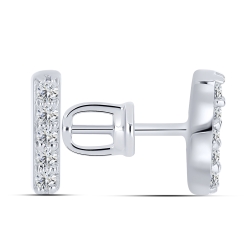 Cercei Pusete din argint  cu pietre Cubic Zirconia Incolor