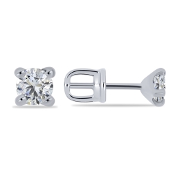 Cercei Pusete din argint  cu pietre Cubic Zirconia Incolor