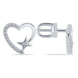 Cercei Pusete din argint  cu pietre Cubic Zirconia Incolor