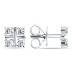 Cercei Pusete din argint  cu pietre Cubic Zirconia Incolor