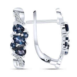 Cercei din argint  cu pietre Cubic Zirconia Incolor, Topaz London