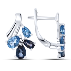 Cercei din argint  cu pietre Topaz London, Topaz Swiss