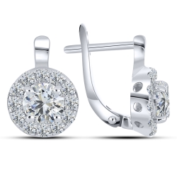 Cercei din argint  cu pietre Cubic Zirconia Incolor