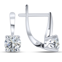 Cercei din argint  cu pietre Cubic Zirconia Incolor