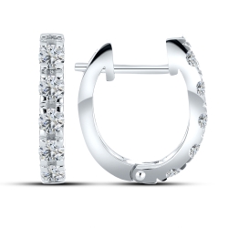 Cercei Creole din argint  cu pietre Cubic Zirconia Incolor