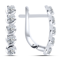 Cercei din argint  cu pietre Cubic Zirconia Incolor