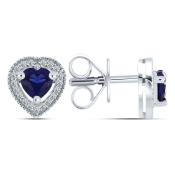Cercei Pusete din argint  cu pietre Cubic Zirconia Incolor, Corindon