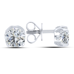 Cercei Pusete din argint  cu pietre Cubic Zirconia Incolor
