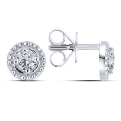 Cercei Pusete din argint  cu pietre Cubic Zirconia Incolor