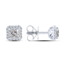 Cercei Pusete din argint  cu pietre Cubic Zirconia Incolor