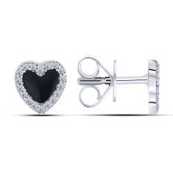 Cercei Pusete din argint  cu pietre Cubic Zirconia Incolor, Finift