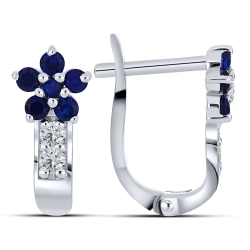 Cercei din argint  cu pietre Cubic Zirconia Incolor, Nanosafir