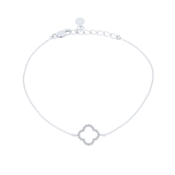 Brățară din aur alb cu pietre Cubic Zirconia Incolor