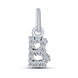 Pandantiv din aur alb cu pietre Cubic Zirconia Incolor