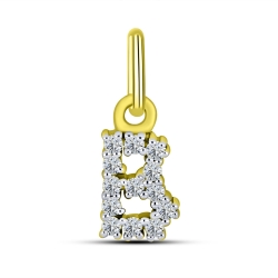 Pandantiv din aur galben cu pietre Cubic Zirconia Incolor