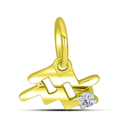 Pandantiv din aur galben cu pietre Cubic Zirconia Incolor