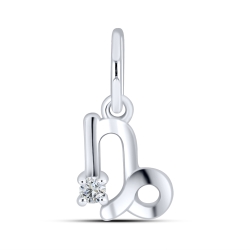 Pandantiv din aur alb cu pietre Cubic Zirconia Incolor