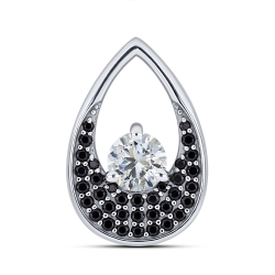 Pandantiv din aur alb cu pietre Cubic Zirconia Incolor