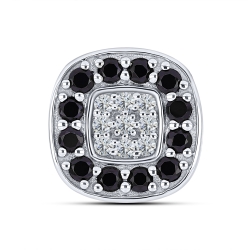 Pandantiv din aur alb cu pietre Cubic Zirconia Incolor, Safir Portocaliu