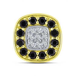 Pandantiv din aur galben cu pietre Cubic Zirconia Incolor, Safir Portocaliu