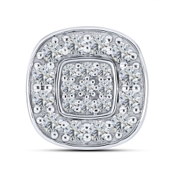 Pandantiv din aur alb cu pietre Cubic Zirconia Incolor