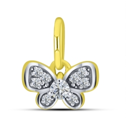 Pandantiv din aur galben cu pietre Cubic Zirconia Incolor