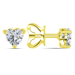 Cercei Pusete din aur galben cu pietre Cubic Zirconia Incolor
