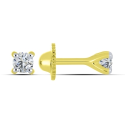 Cercei Pusete din aur galben cu pietre Cubic Zirconia Incolor