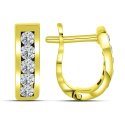 Cercei din aur galben cu pietre Cubic Zirconia Incolor