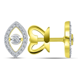 Cercei Pusete din aur galben cu pietre Cubic Zirconia Incolor