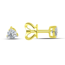 Cercei Pusete din aur galben cu pietre Cubic Zirconia Incolor