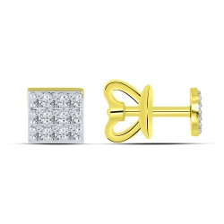 Cercei Pusete din aur galben cu pietre Cubic Zirconia Incolor