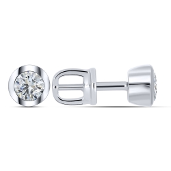 Cercei din aur alb cu pietre Cubic Zirconia Incolor