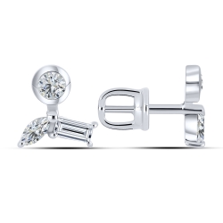 Cercei din aur alb cu pietre Cubic Zirconia Incolor