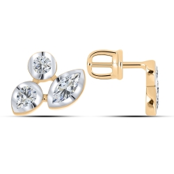 Cercei din aur roz cu pietre Cubic Zirconia Incolor