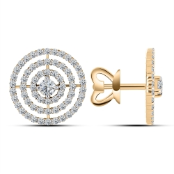 Cercei din aur roz cu pietre Cubic Zirconia Incolor
