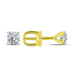 Cercei din aur galben cu pietre Cubic Zirconia Incolor