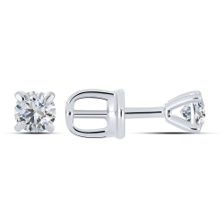 Cercei din aur alb cu pietre Cubic Zirconia Incolor