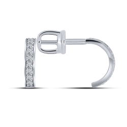 Cercei din aur alb cu pietre Cubic Zirconia Incolor